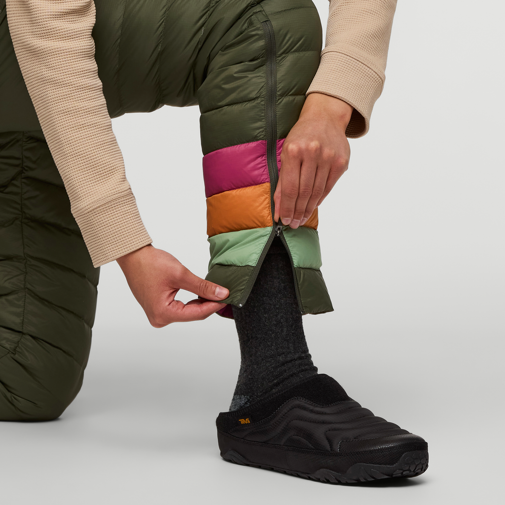 Fuego Down Pant - Women's, Fatigue Stripes, Model London