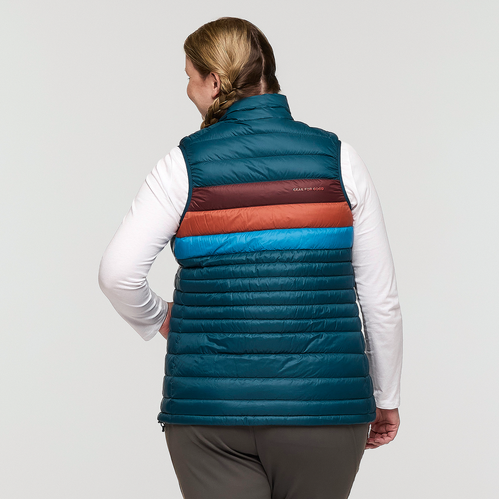 Fuego Down Vest - Women's, Abyss Stripes, Model Nicole