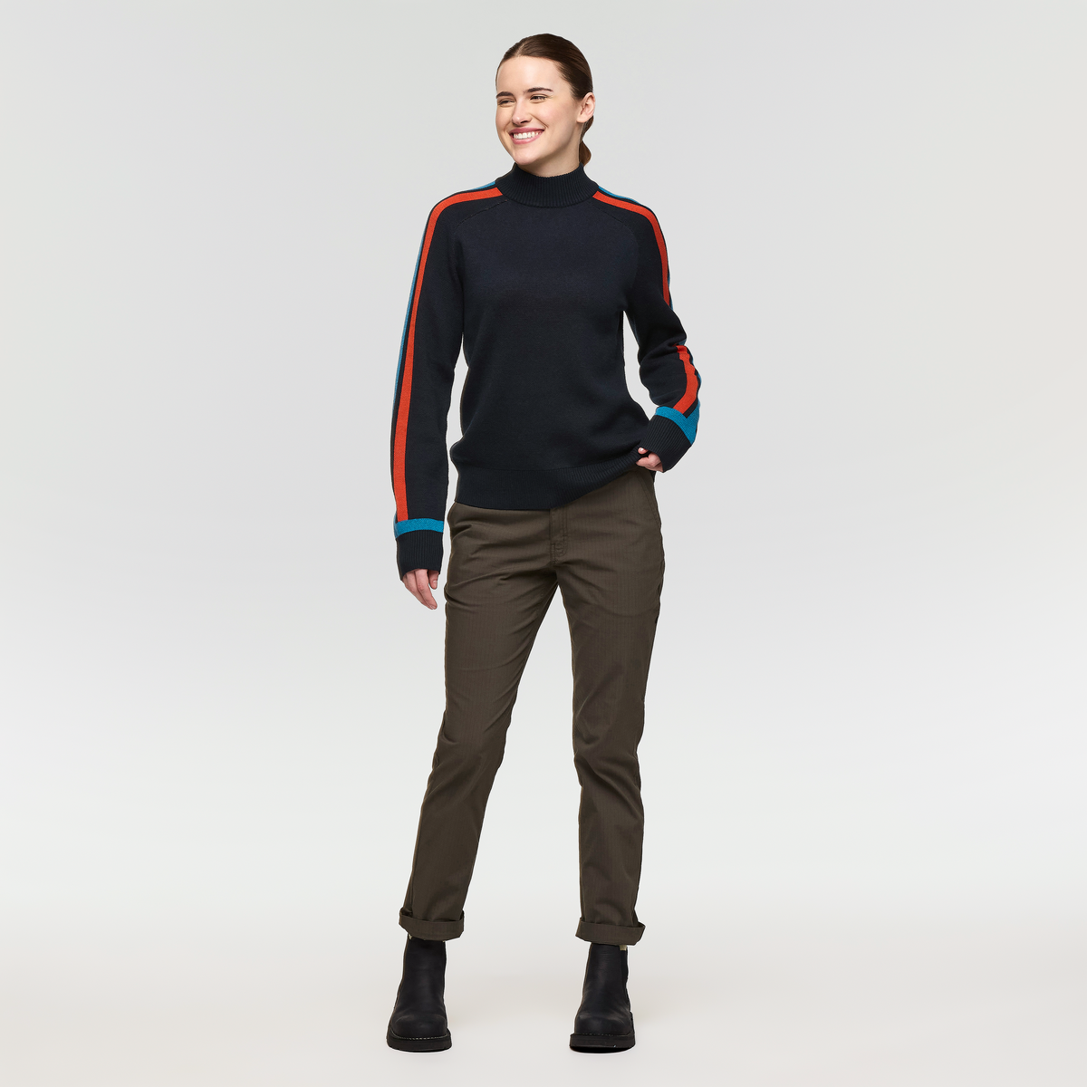 Libre Mock Sweater - Women's, Carbon, Model Kathleen