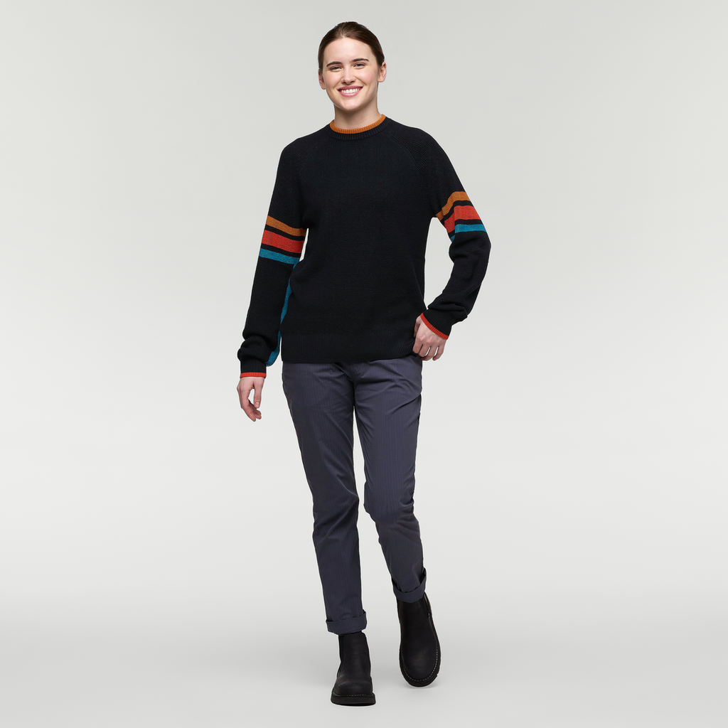Libre Waffle Crew Sweater - Women's, Carbon, Model Kathleen