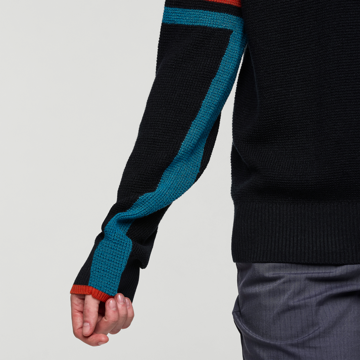 Libre Waffle Crew Sweater - Women's, Carbon, Model Kathleen