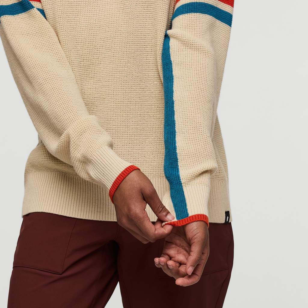 Libre Waffle Crew Sweater - Women's, Cream, Model Sydney