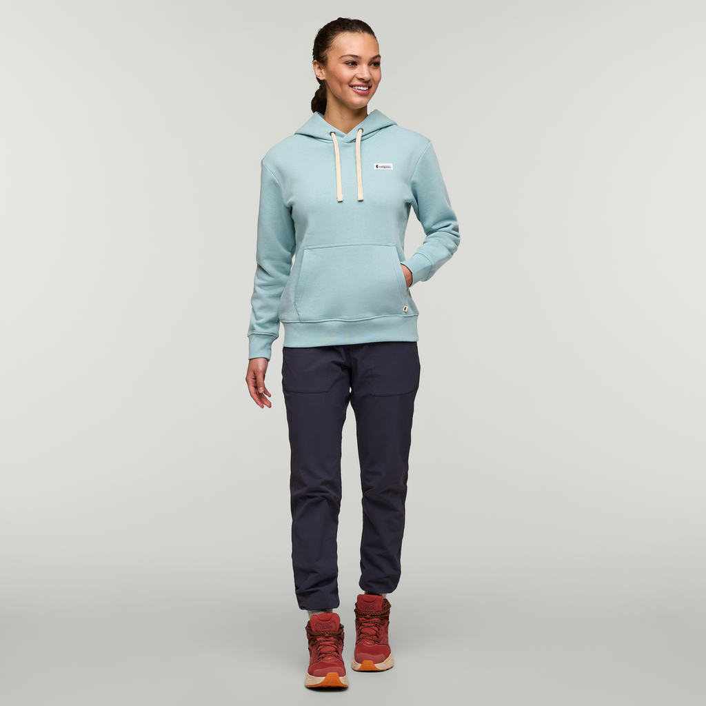 Llama Patch Pullover Hoodie - Women's, Sea Spray, Model London
