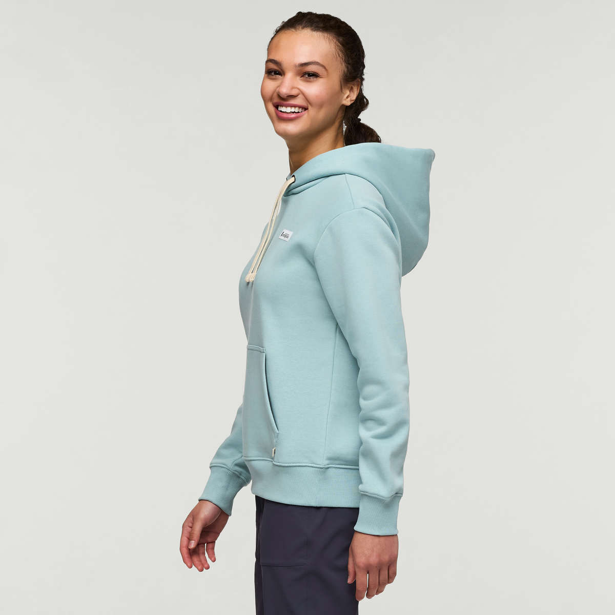 Llama Patch Pullover Hoodie - Women's, Sea Spray, Model London