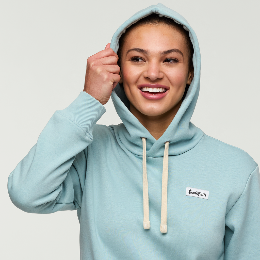 Llama Patch Pullover Hoodie - Women's, Sea Spray, Model London