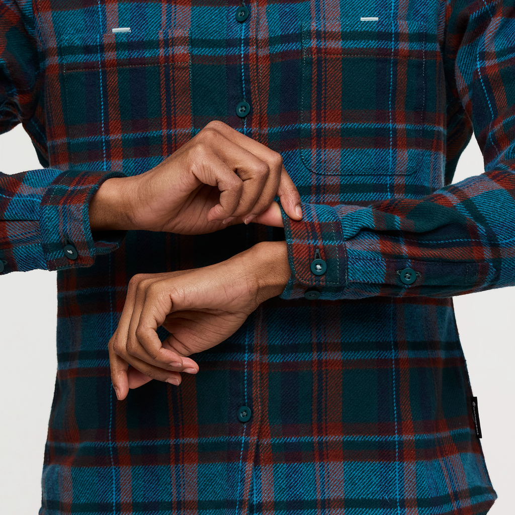 Mero Organic Flannel Shirt - Women's, Abyss Plaid, Model Sydney