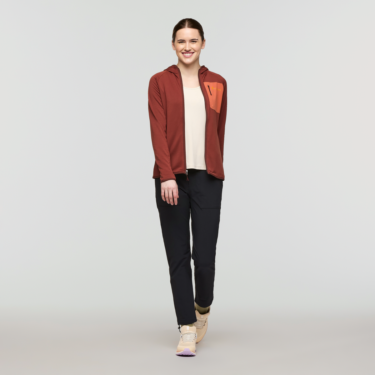 Otero Fleece Full-Zip Hooded Jacket - Women's, Rusty, Model Kathleen