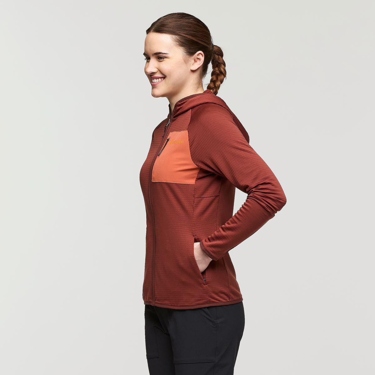 Otero Fleece Full-Zip Hooded Jacket - Women's, Rusty, Model Kathleen