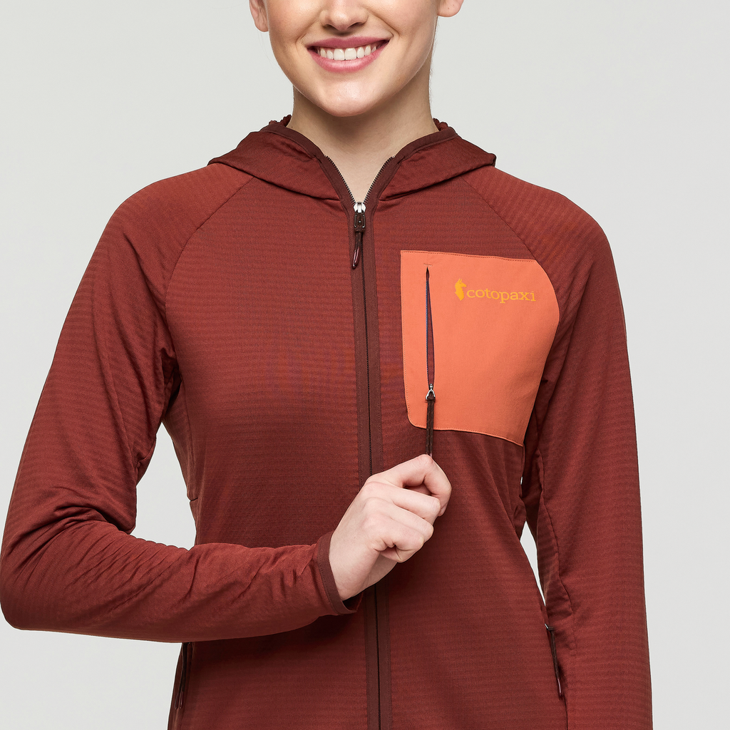 Otero Fleece Full-Zip Hooded Jacket - Women's, Rusty, Model Kathleen
