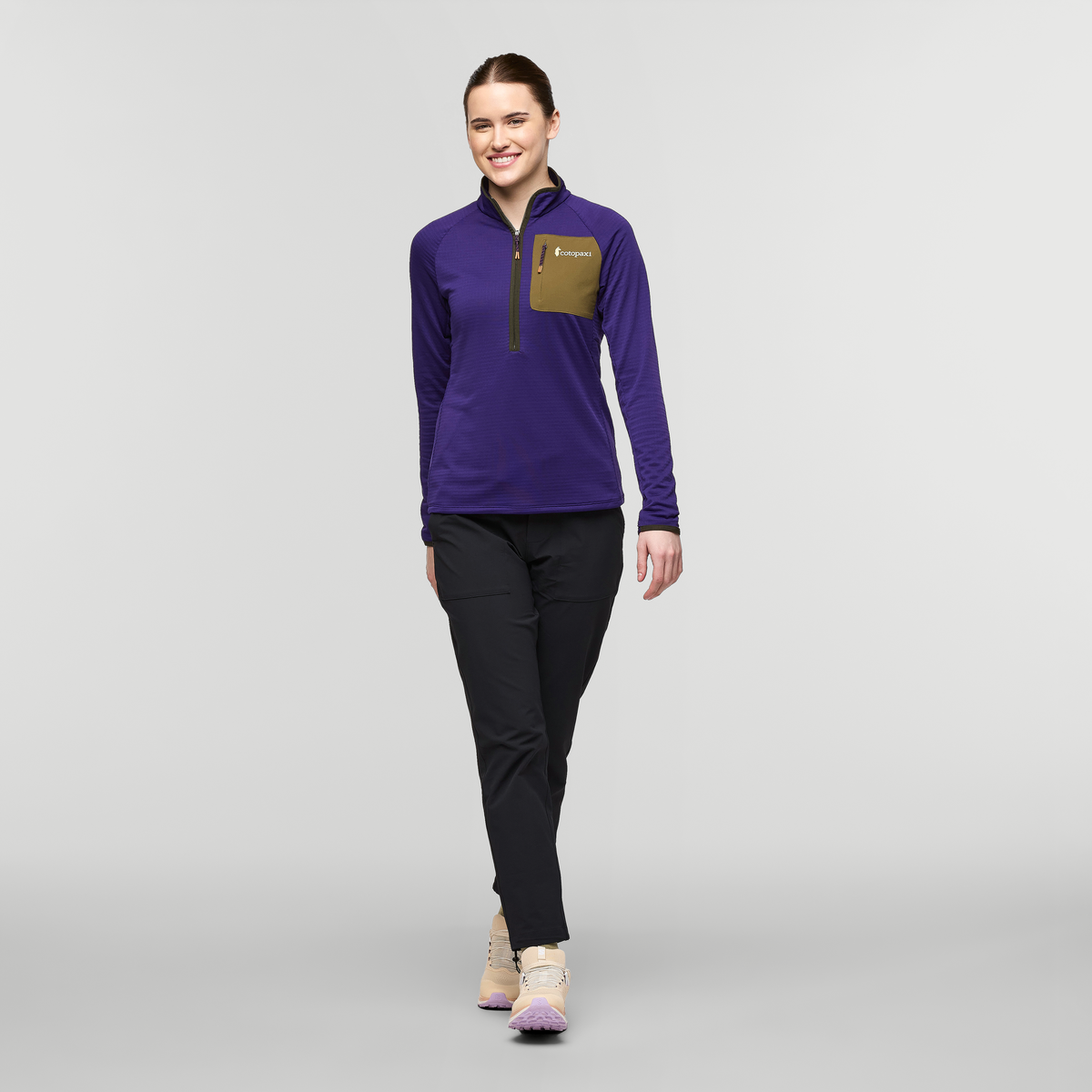 Otero Fleece Half-Zip Pullover - Women's, Black Violet, Model Kathleen