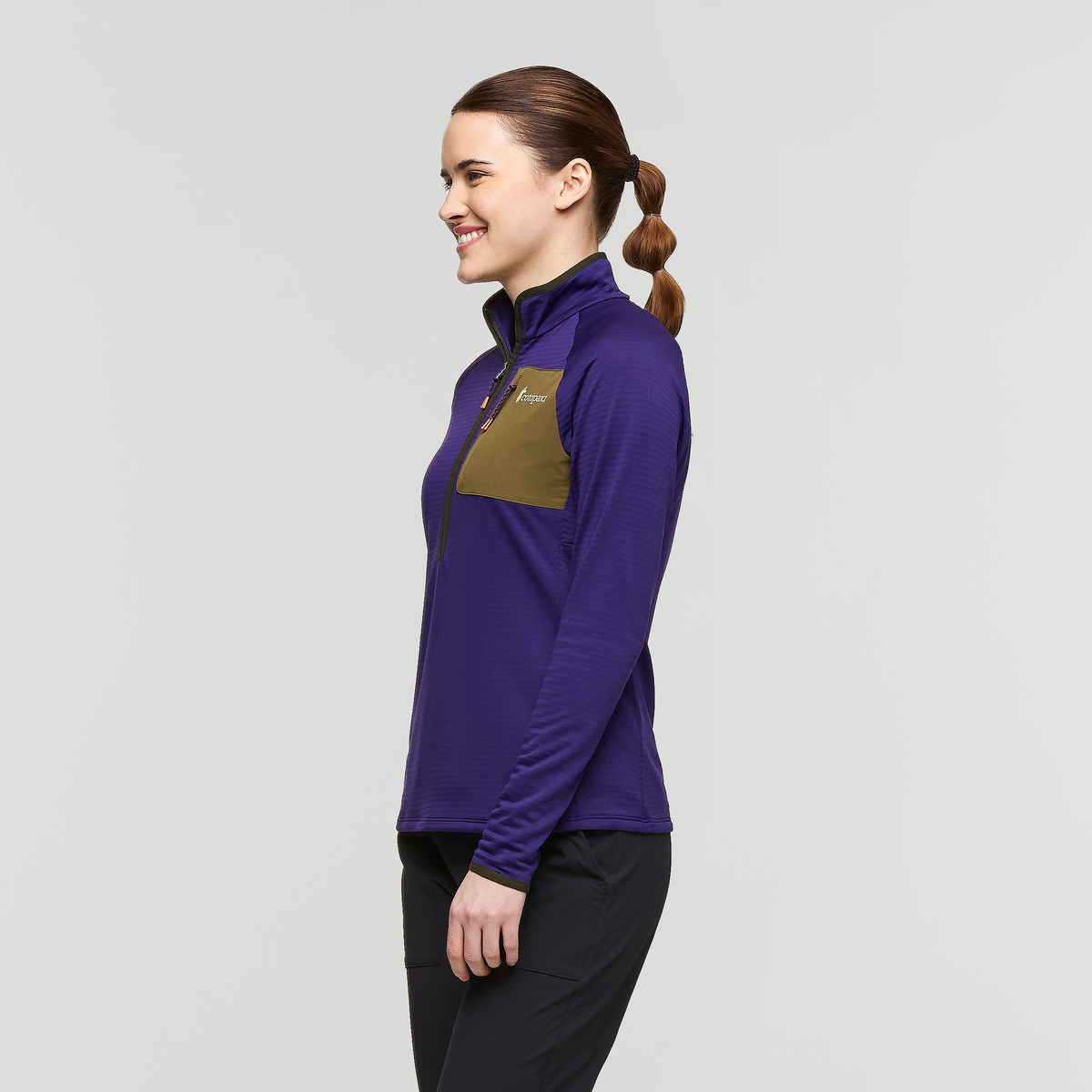 Otero Fleece Half-Zip Pullover - Women's, Black Violet, Model Kathleen