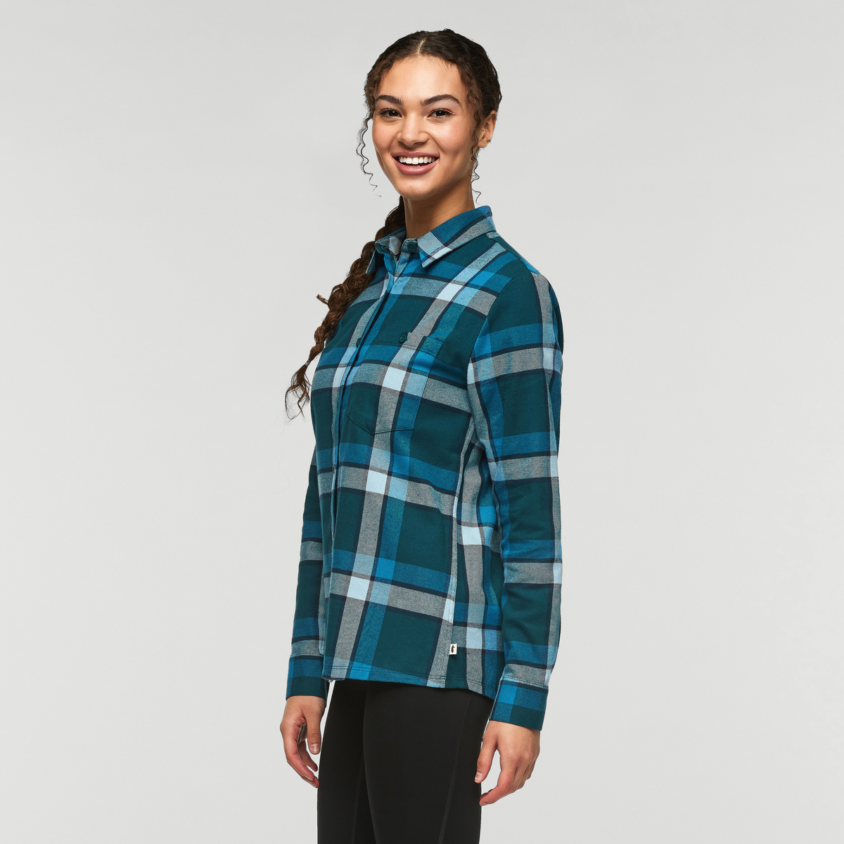 Quedo Flannel Shirt - Women's, Abyss Plaid, Model London