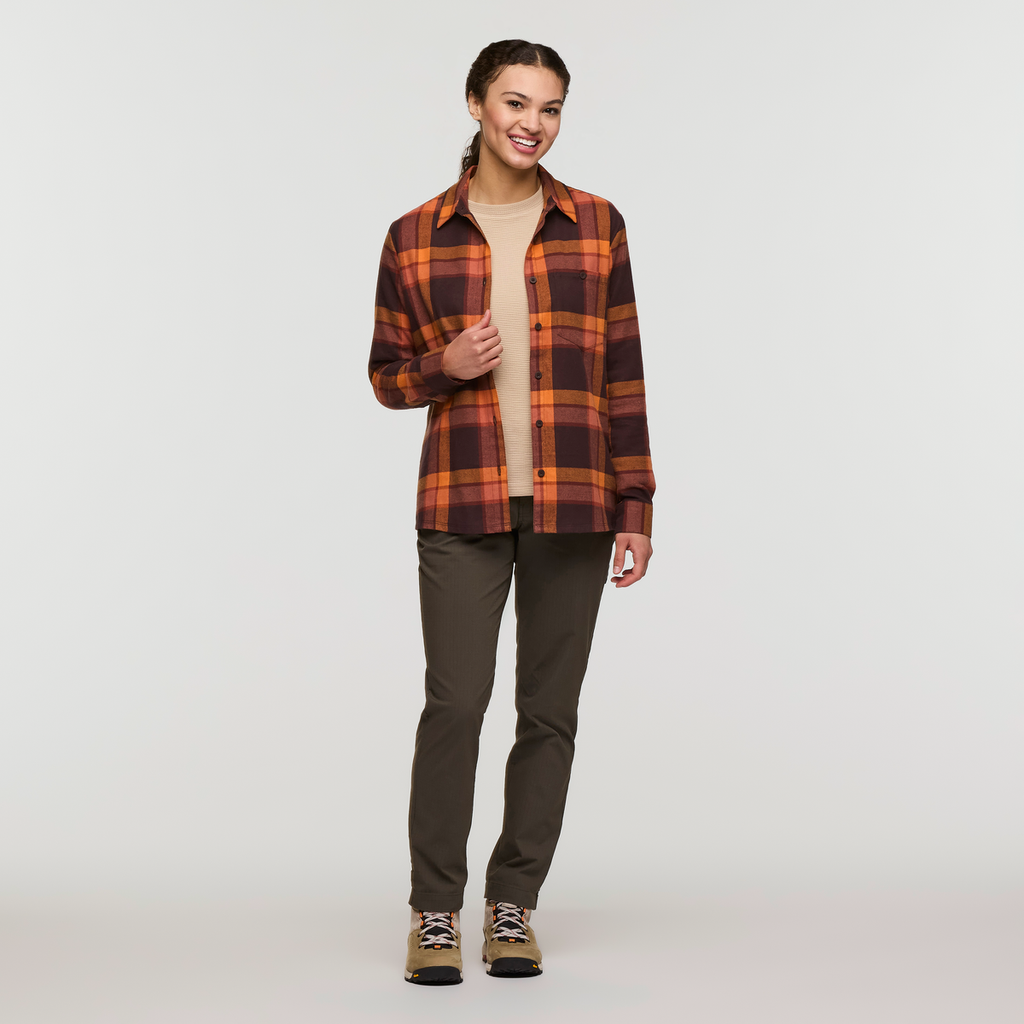 Quedo Flannel Shirt - Women's, Chestnut Plaid, Model London
