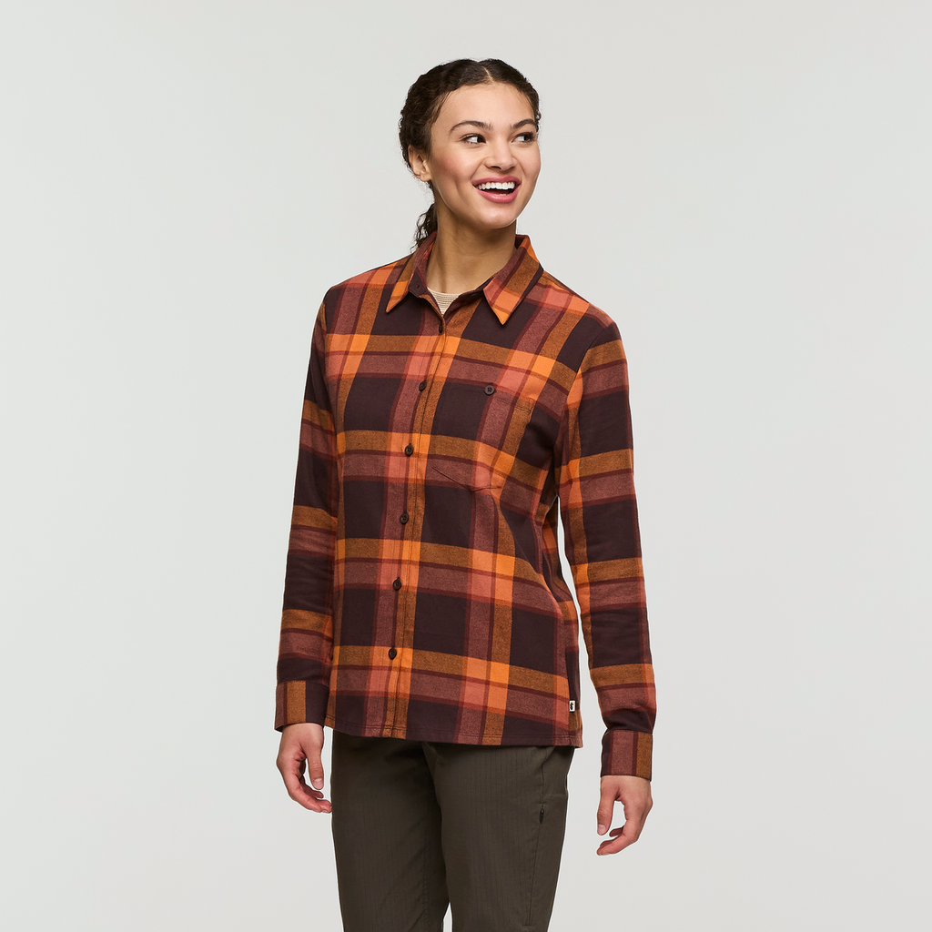 Quedo Flannel Shirt - Women's, Chestnut Plaid, Model London