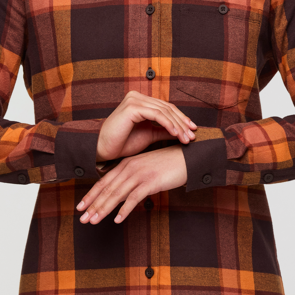 Quedo Flannel Shirt - Women's, Chestnut Plaid, Model London