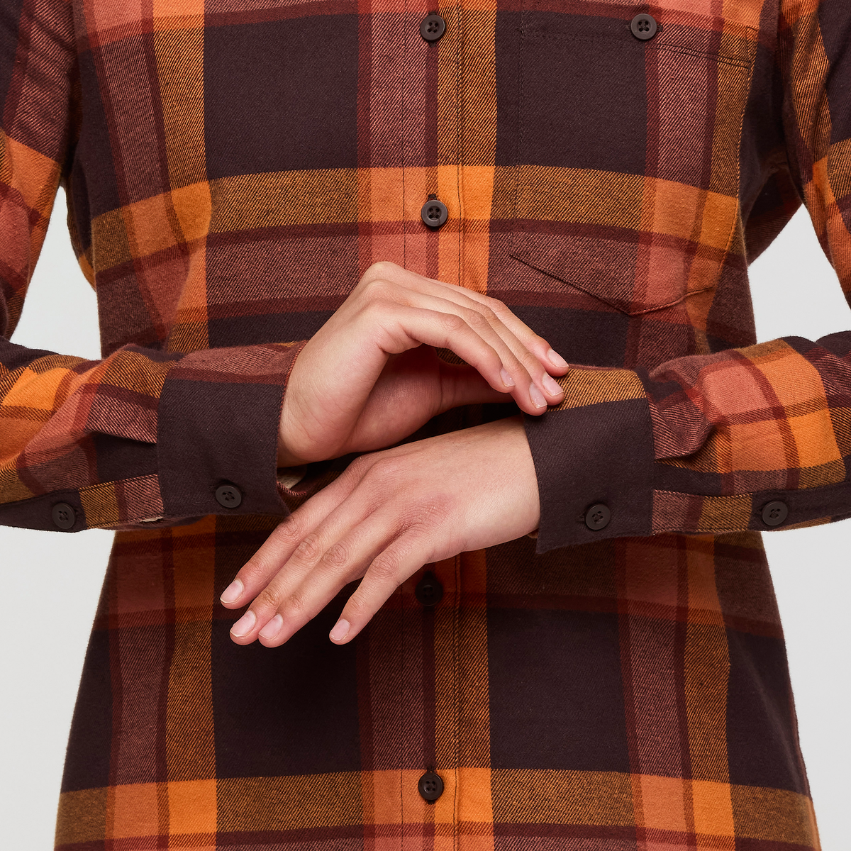 Quedo Flannel Shirt - Women's, Chestnut Plaid, Model London