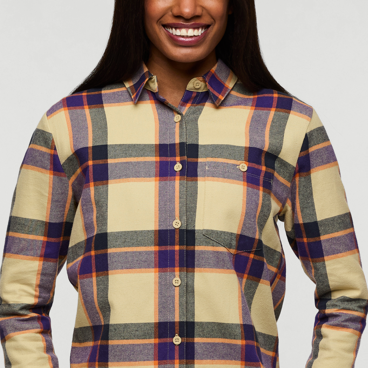 Quedo Flannel Shirt - Women's, Grain Plaid, Model London