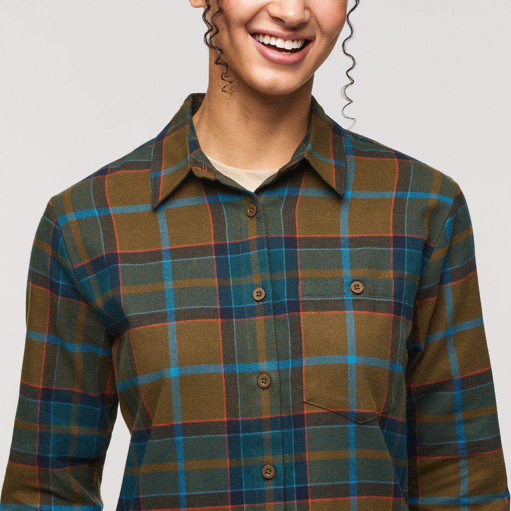Quedo Flannel Shirt - Women's, Live Oak Plaid, Model London