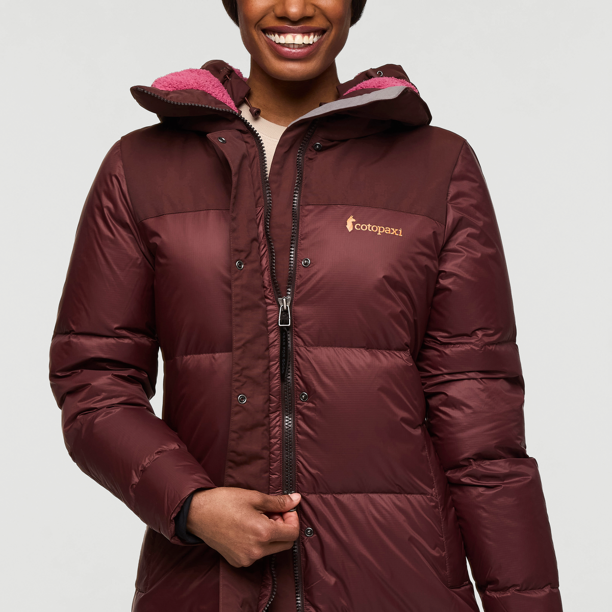 Solazo Down Parka - Women's, Chestnut, Model Sydney