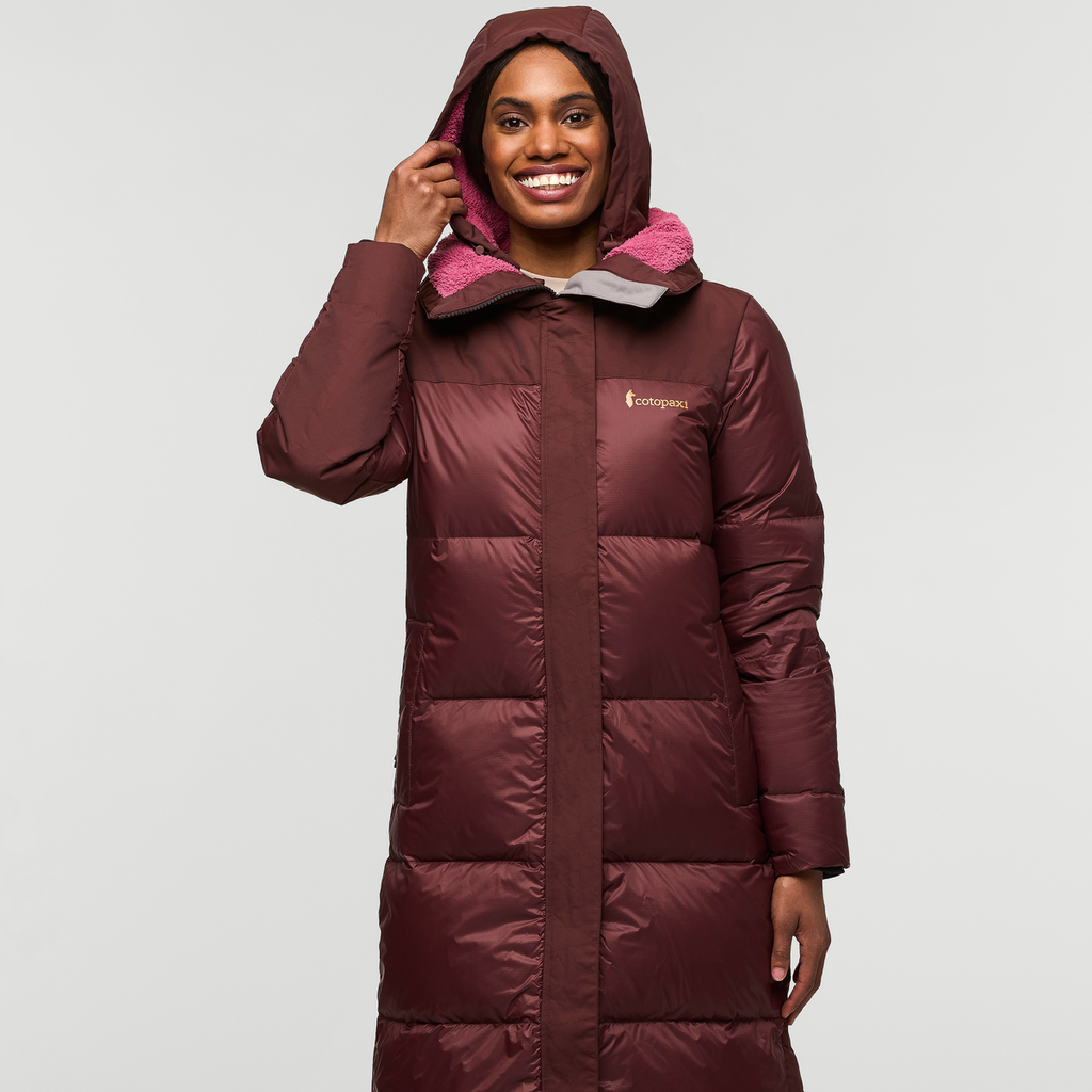 Solazo Down Parka - Women's, Chestnut, Model Sydney