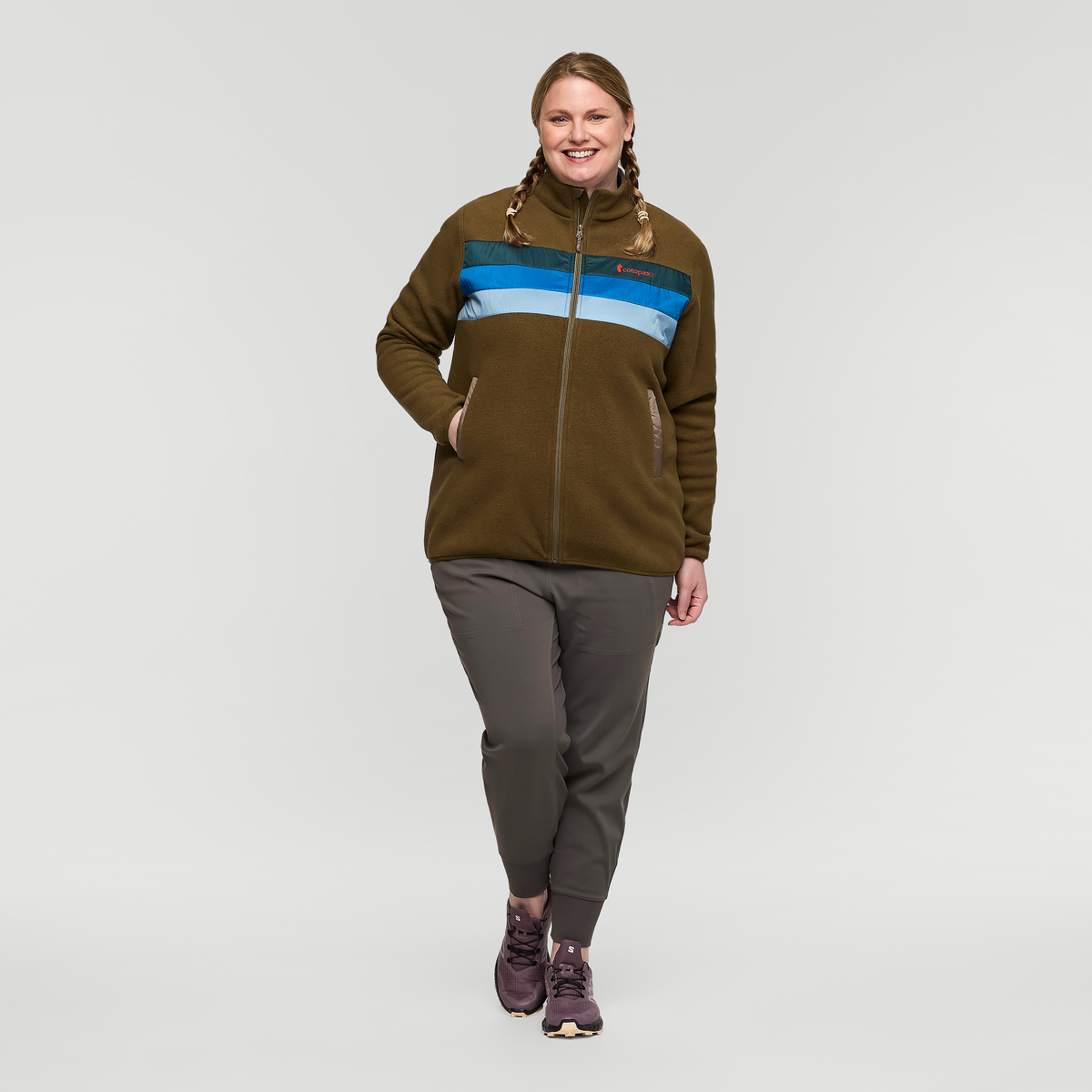 Teca Fleece Full-Zip Jacket - Women's, Footprints, Model Nicole