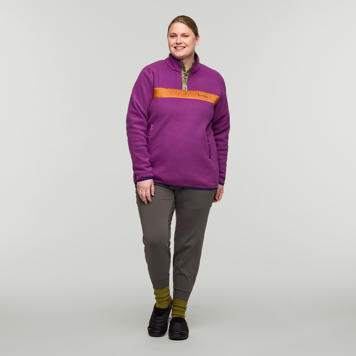 Teca Fleece Pullover - Women's, Birds of Paradise, Model Nicole