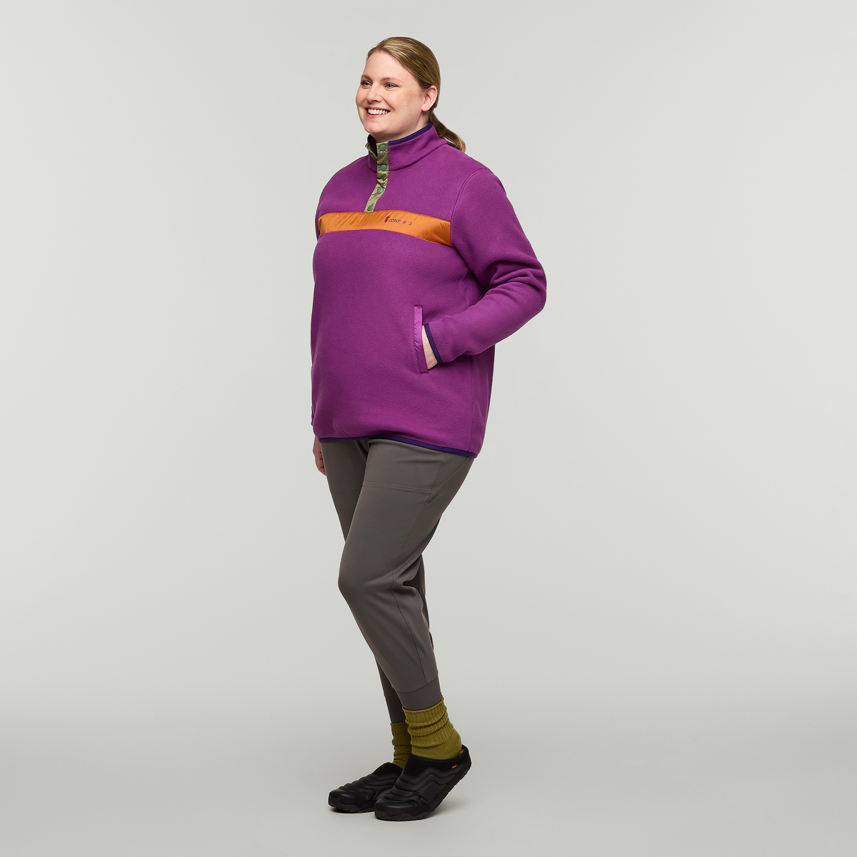 Teca Fleece Pullover - Women's, Birds of Paradise, Model Nicole