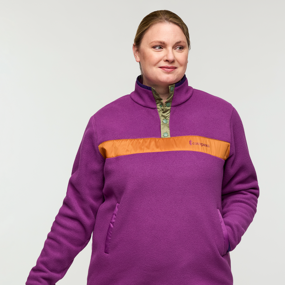 Teca Fleece Pullover - Women's, Birds of Paradise, Model Nicole