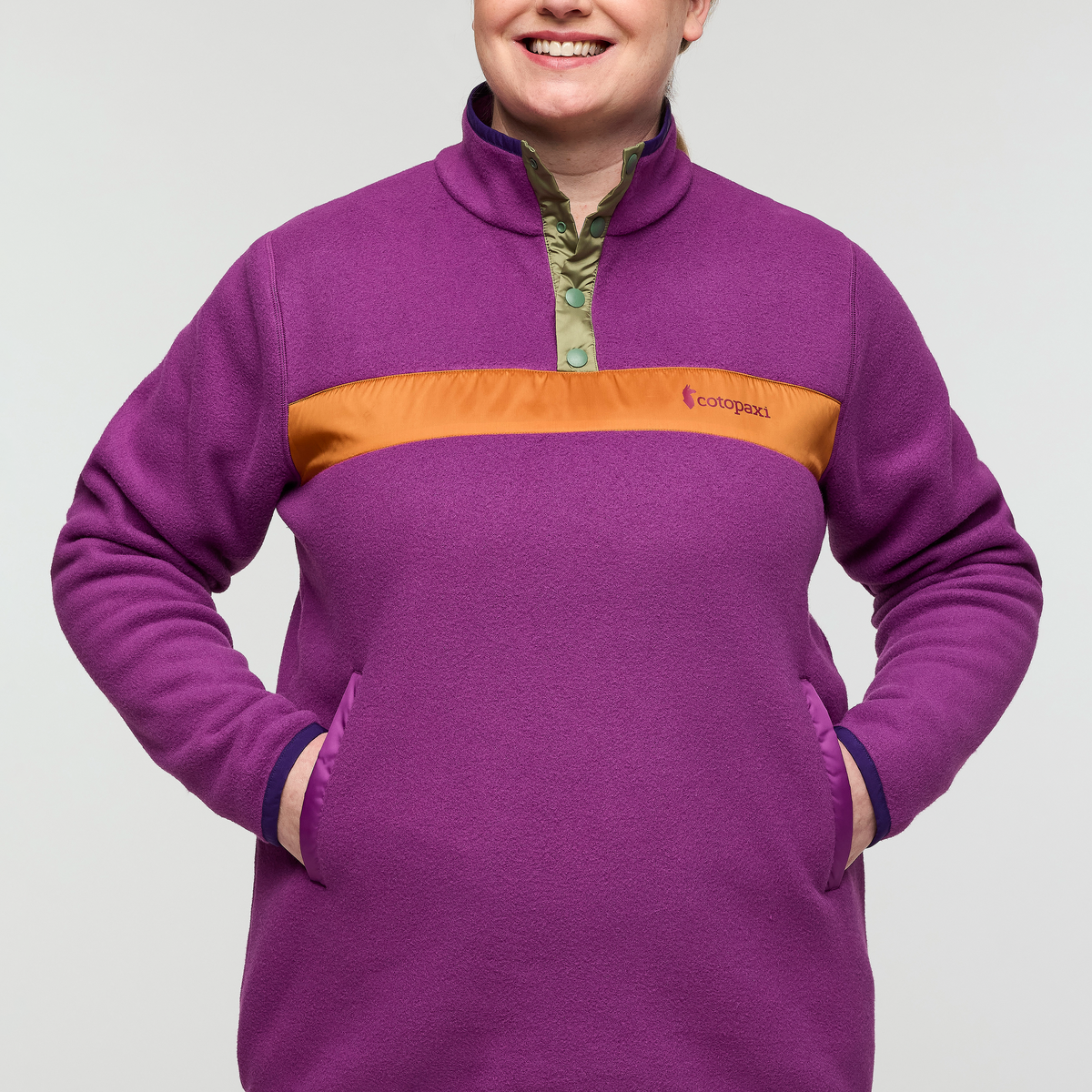 Teca Fleece Pullover - Women's, Birds of Paradise, Model Nicole