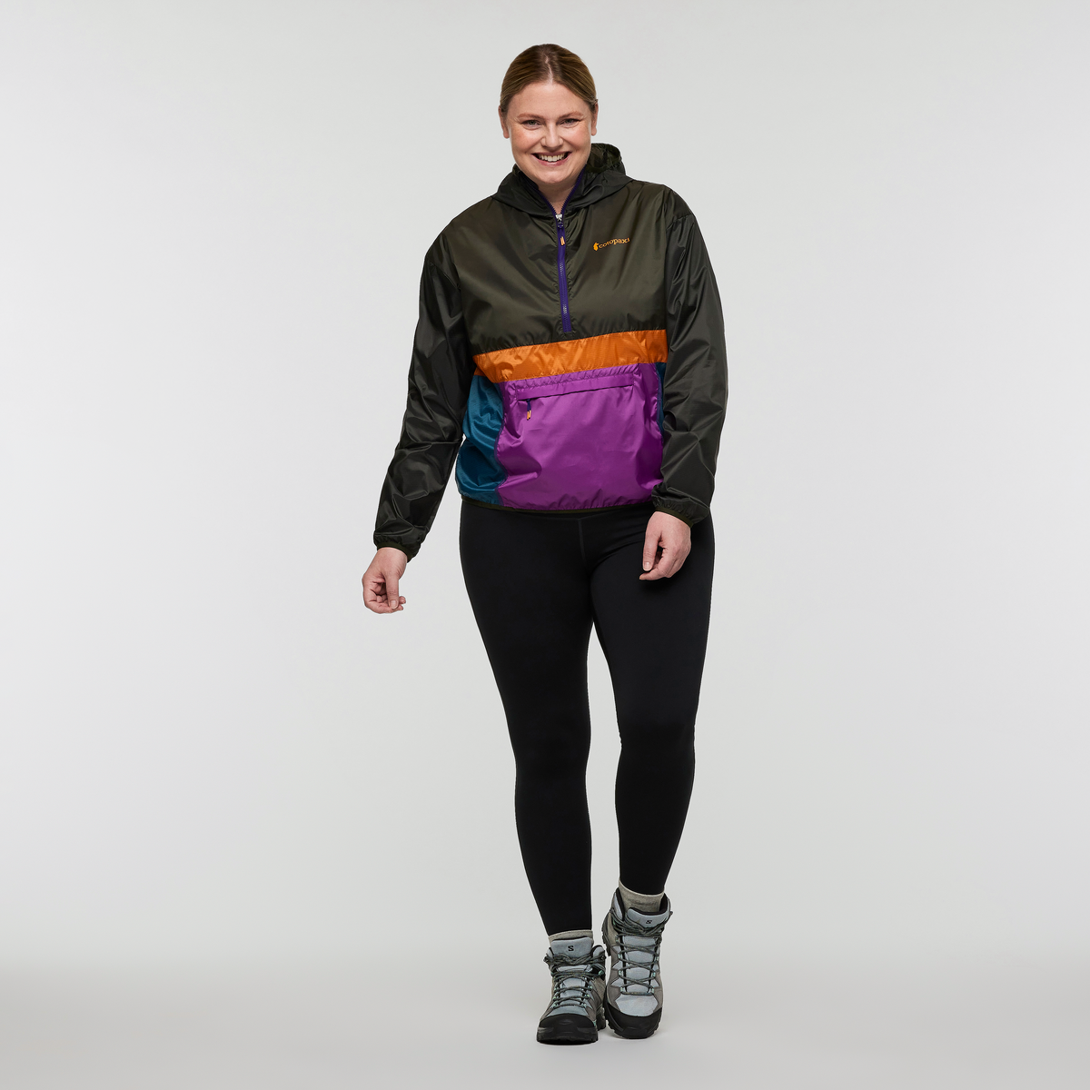 Teca Half-Zip Windbreaker - Women's, Tree Frog, Model Nicole