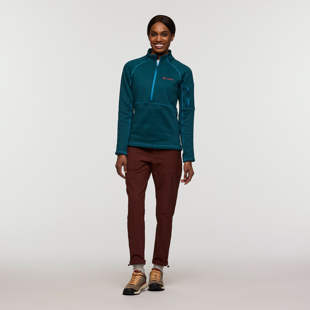 Tempa Fleece Half-Zip Pullover - Women's, Abyss, Model Sydney