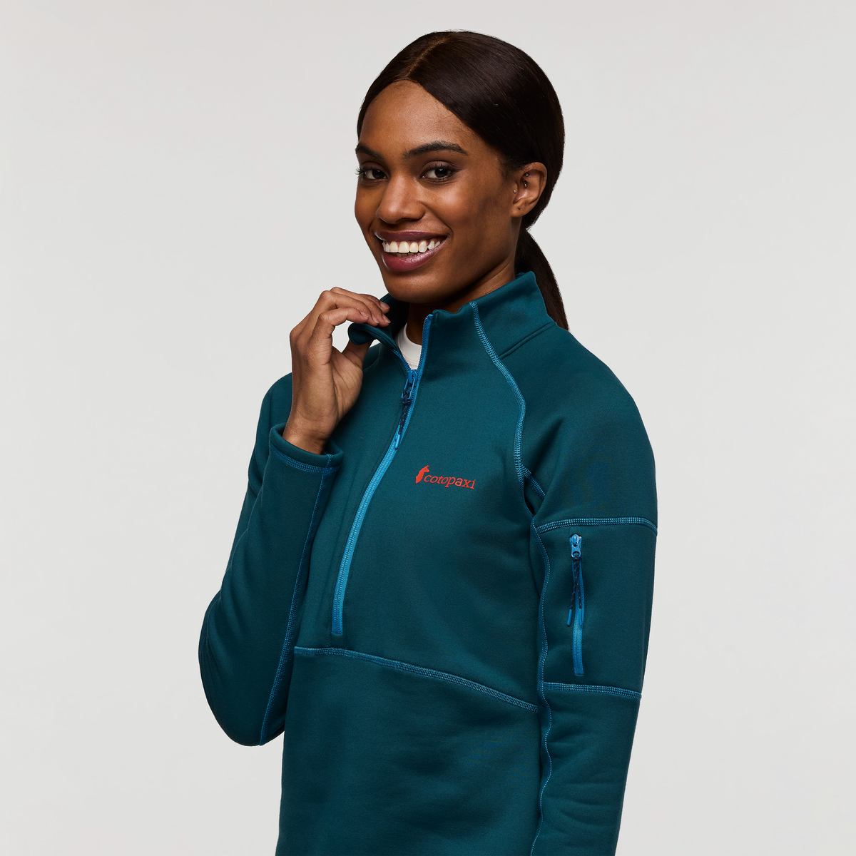 Tempa Fleece Half-Zip Pullover - Women's, Abyss, Model Sydney