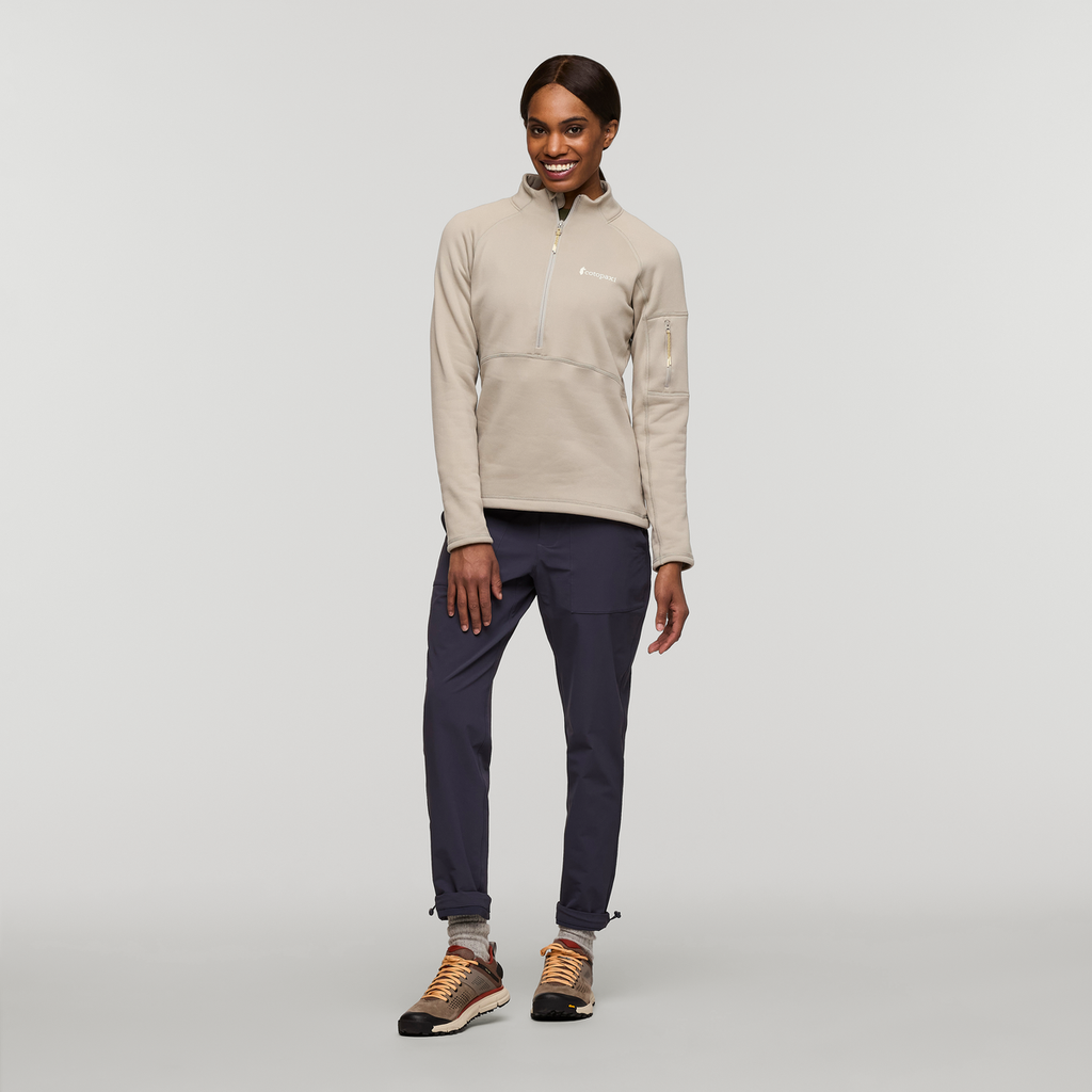 Tempa Fleece Half-Zip Pullover - Women's, Pebble, Model Sydney
