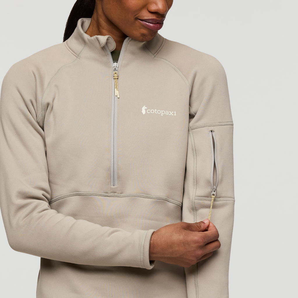Tempa Fleece Half-Zip Pullover - Women's, Pebble, Model Sydney