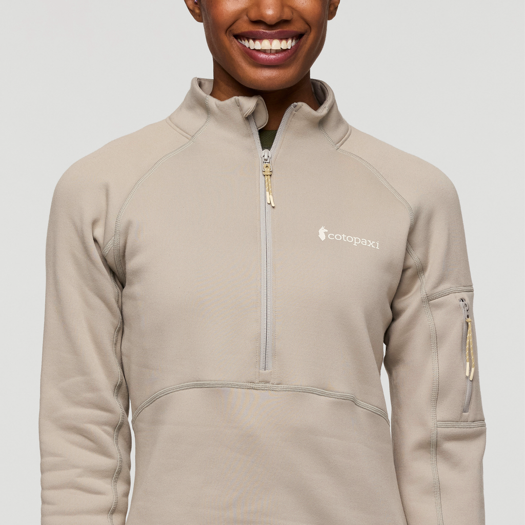 Tempa Fleece Half-Zip Pullover - Women's, Pebble, Model Sydney