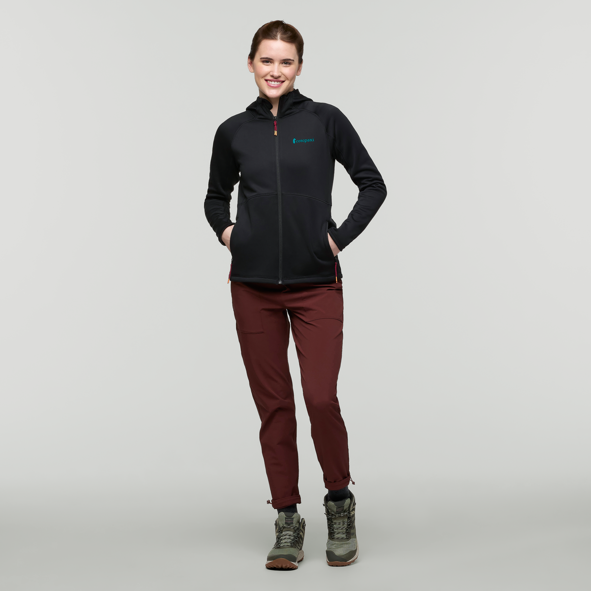 Tempa Fleece Hooded Jacket - Women's, Cotopaxi Black, Model Kathleen