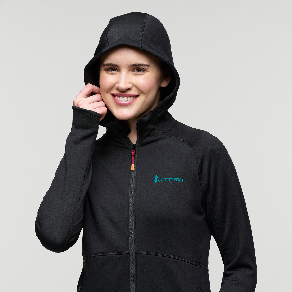 Tempa Fleece Hooded Jacket - Women's, Cotopaxi Black, Model Kathleen
