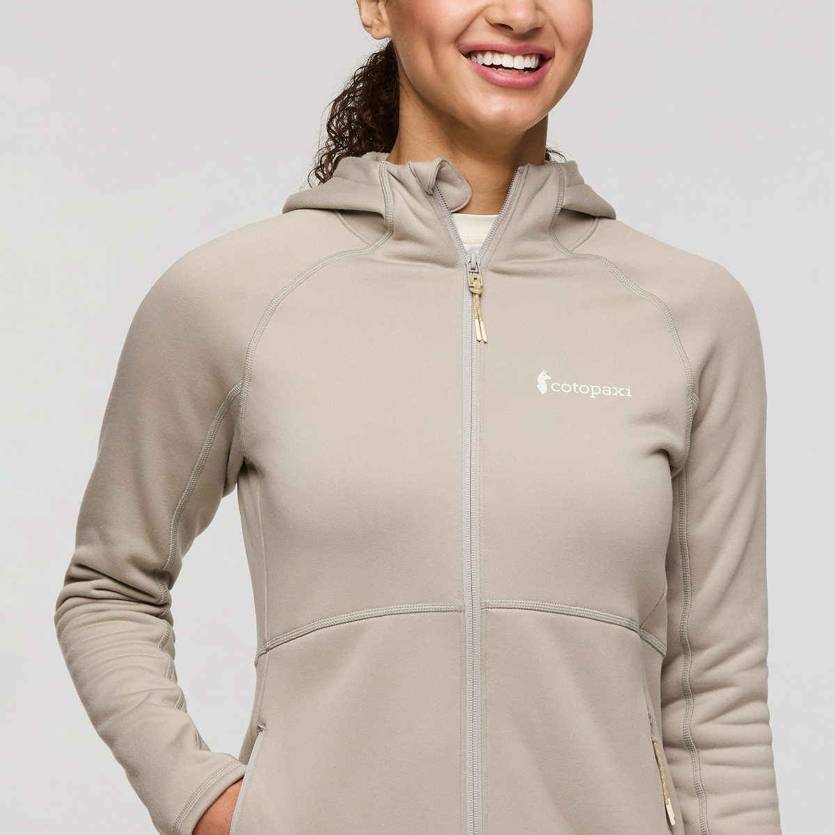 Tempa Fleece Hooded Jacket - Women's, Pebble, Model London