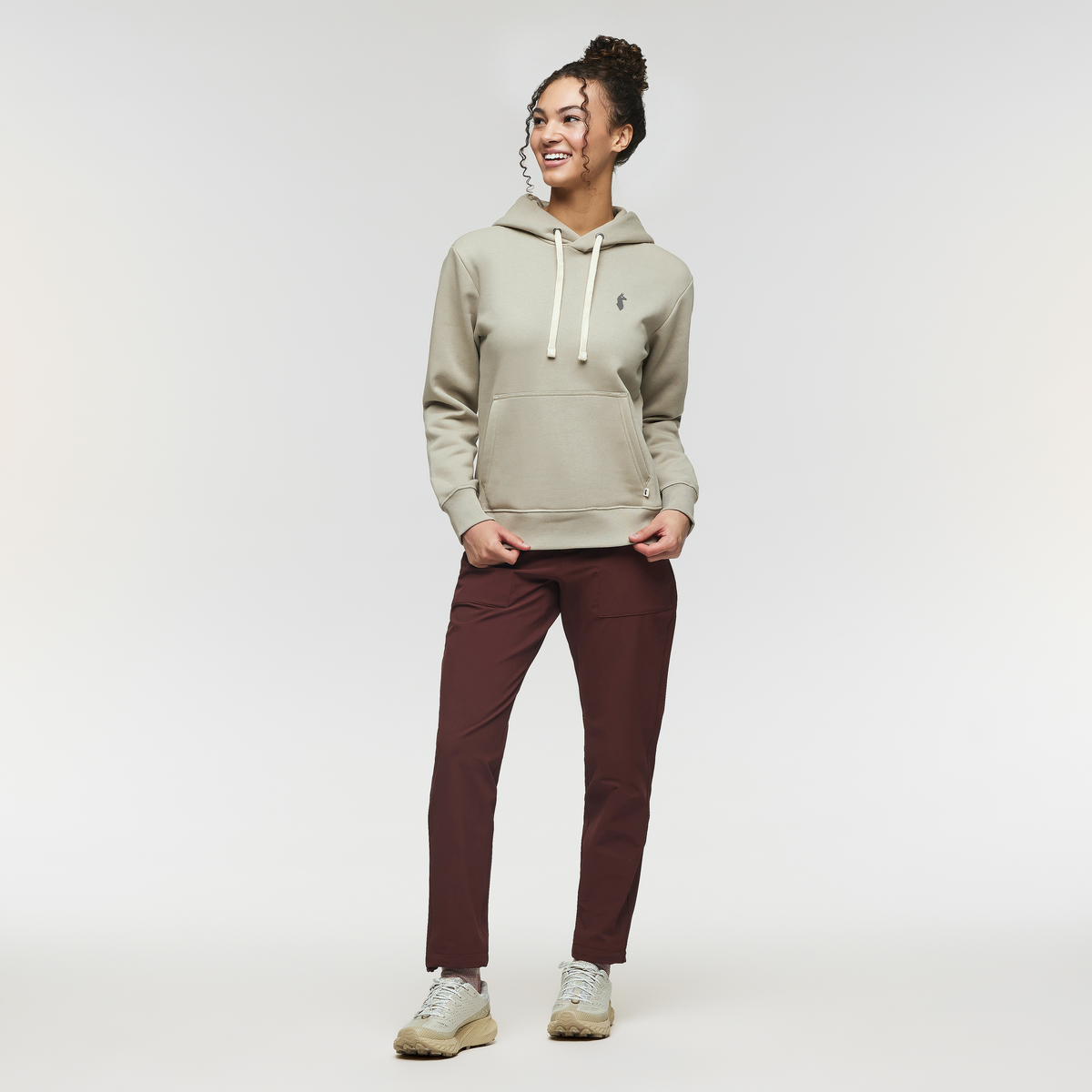 Up and Up Pullover Hoodie - Women's, Pebble, Model London