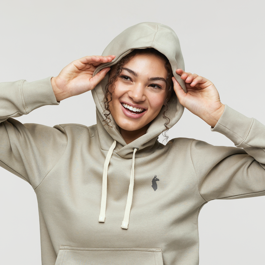 Up and Up Pullover Hoodie - Women's, Pebble, Model London