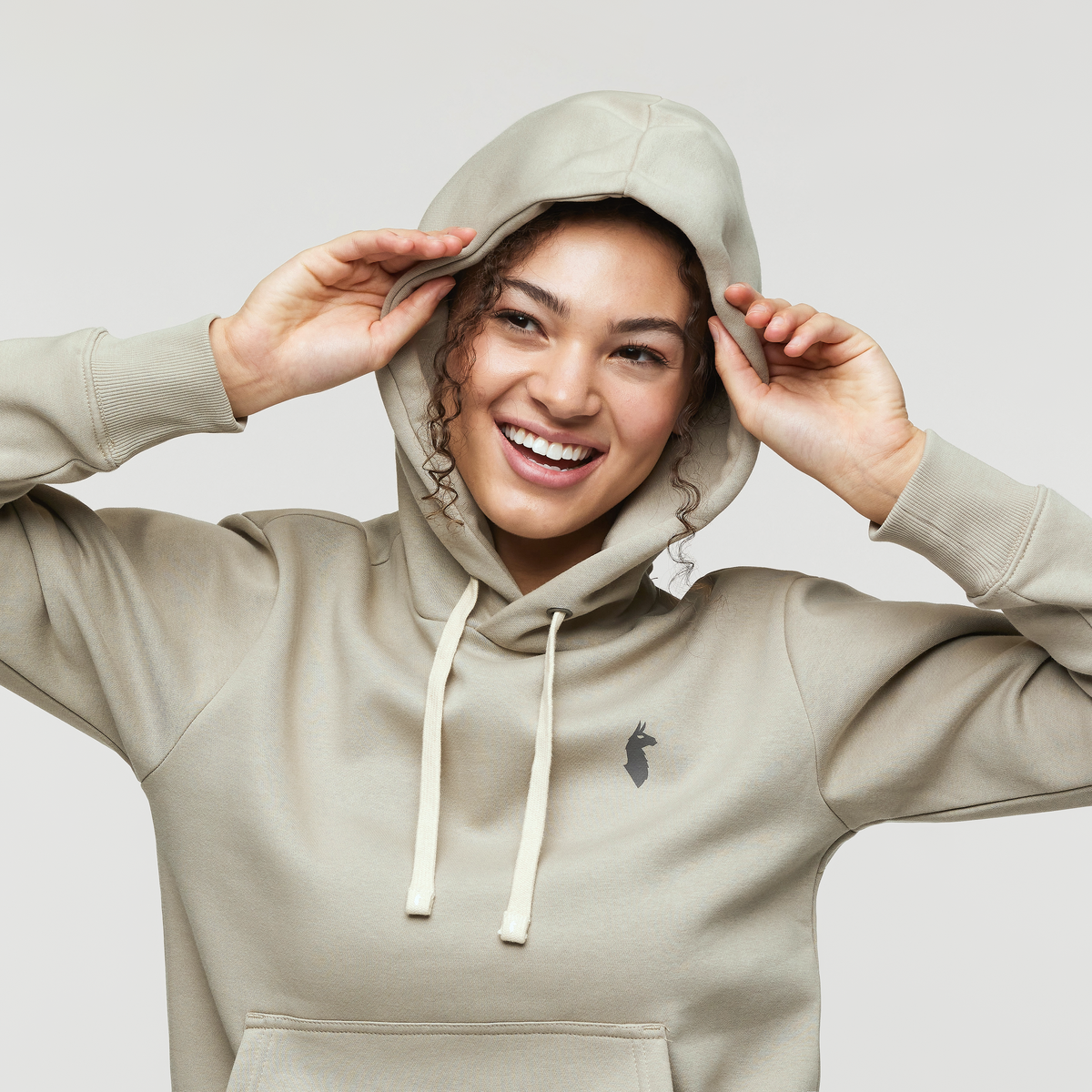 Up and Up Pullover Hoodie - Women's, Pebble, Model London