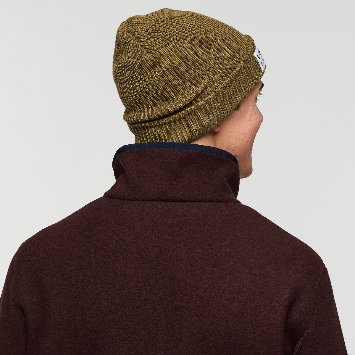 Wharf Beanie - Cotopaxi Patch, Live Oak, Detail