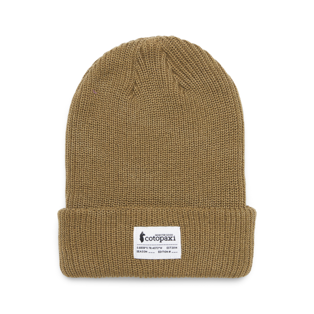 Wharf Beanie - Cotopaxi Patch, Live Oak, Detail