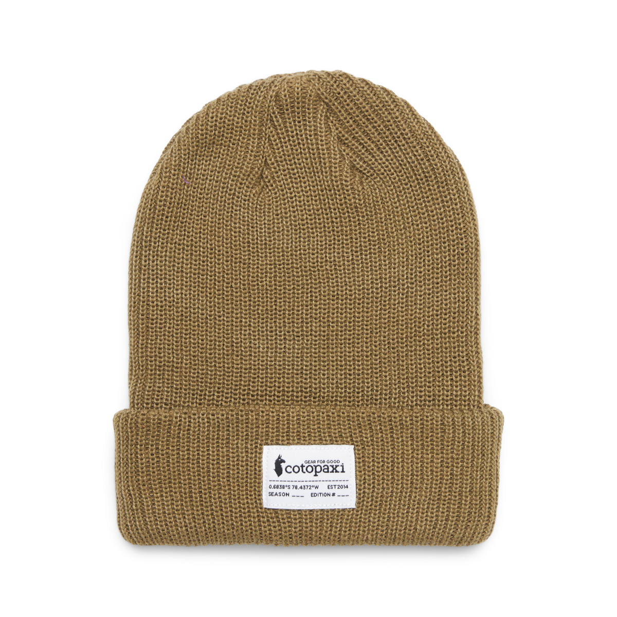 Wharf Beanie - Cotopaxi Patch, Live Oak, Detail