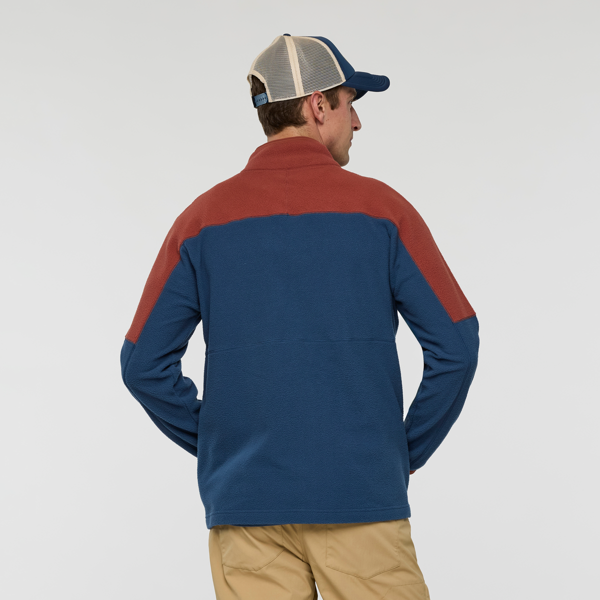 Abrazo Fleece Full-Zip Jacket - Men's, Nutmeg/Deep Sea, Model Jackson