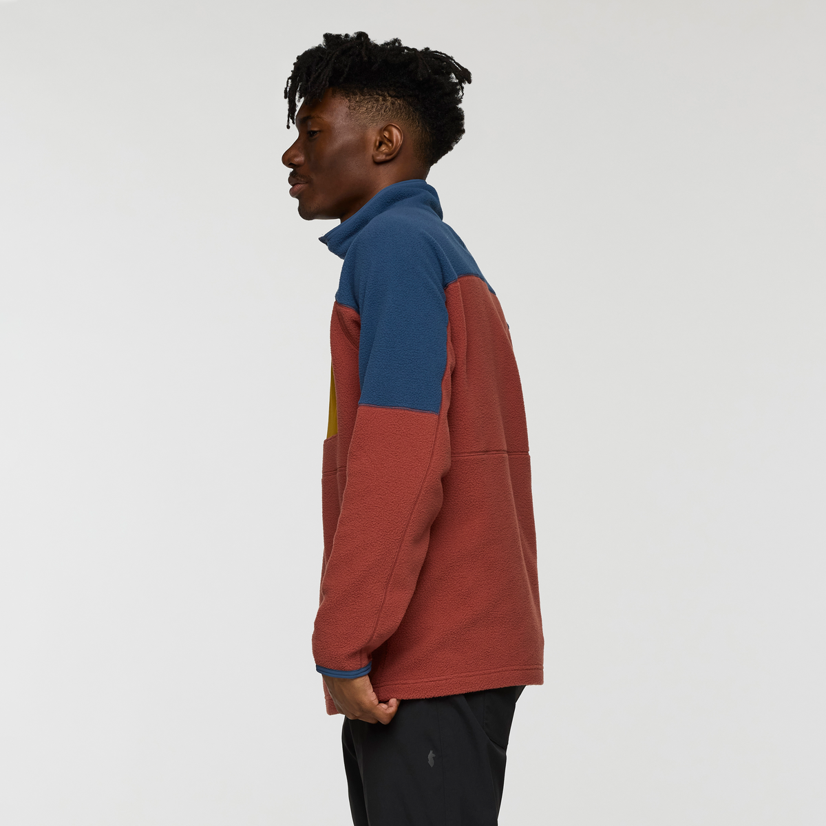 Abrazo Fleece Half-Zip Jacket - Men's, Deep Sea/Nutmeg, Model Nicolas