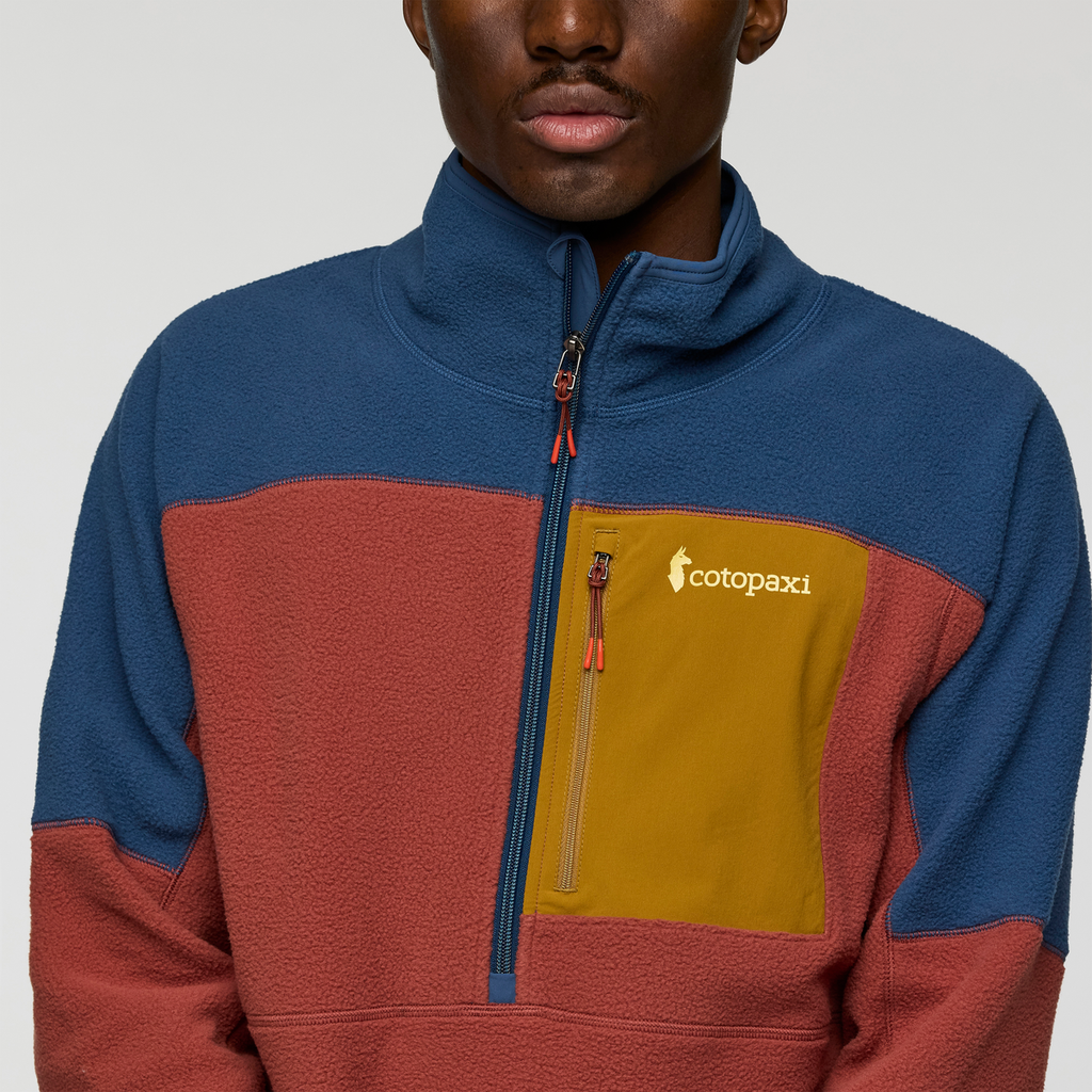 Abrazo Fleece Half-Zip Jacket - Men's, Deep Sea/Nutmeg, Model Nicolas