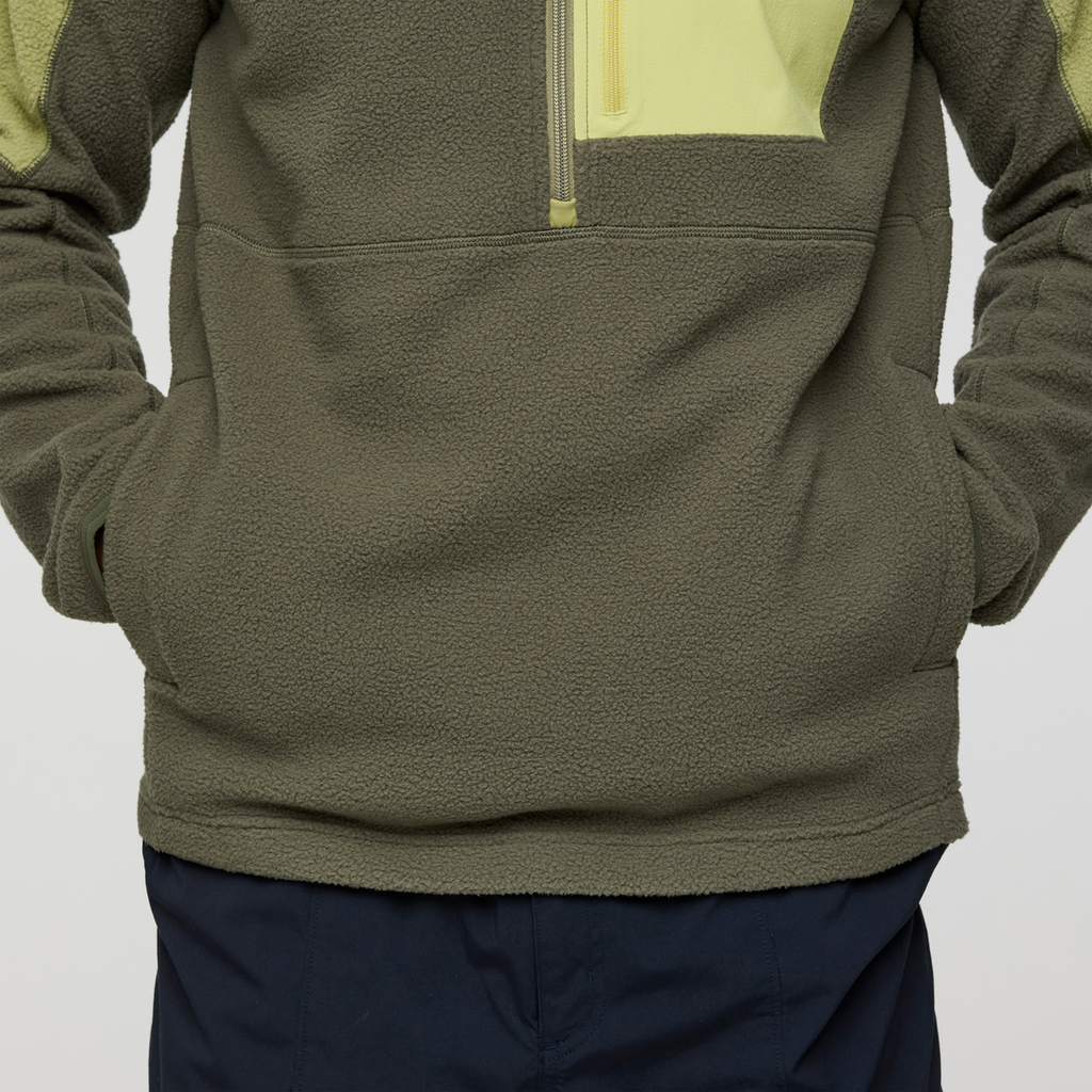 Abrazo Fleece Half-Zip Jacket - Men's, Seed/Fatigue, Model Jackson