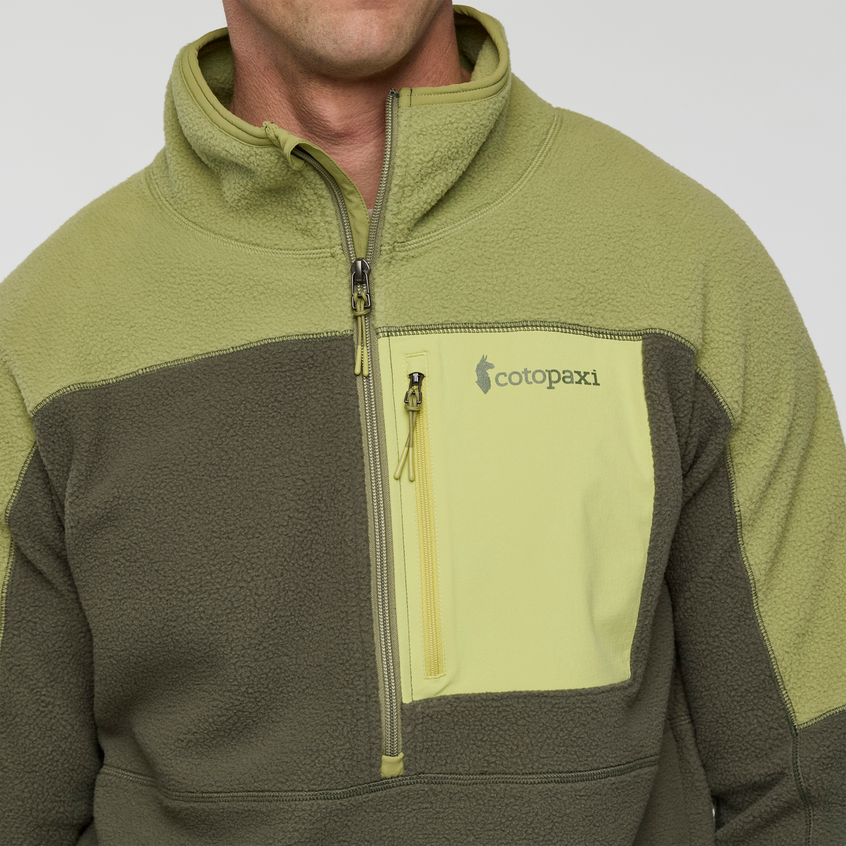 Abrazo Fleece Half-Zip Jacket - Men's, Seed/Fatigue, Model Jackson