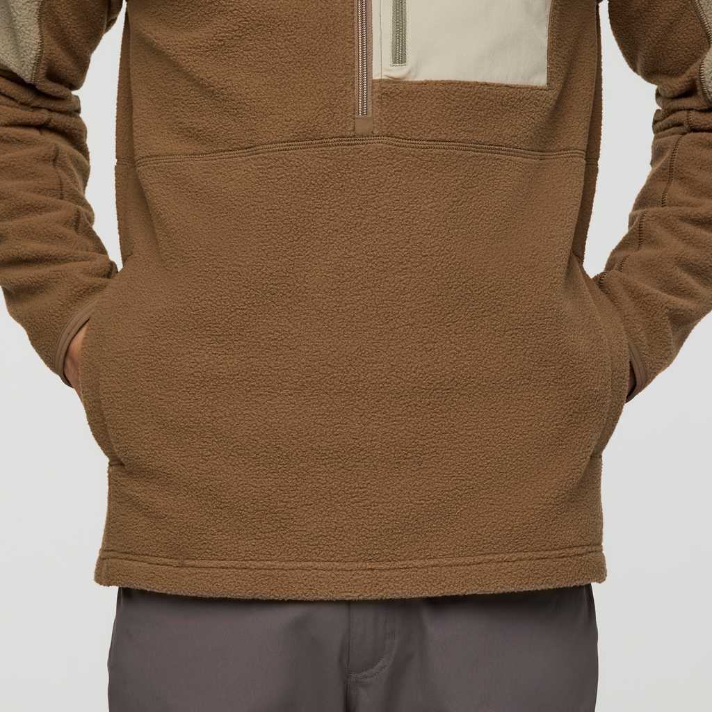 Abrazo Fleece Half-Zip Jacket - Men's, Stone/Dune, Model Kai